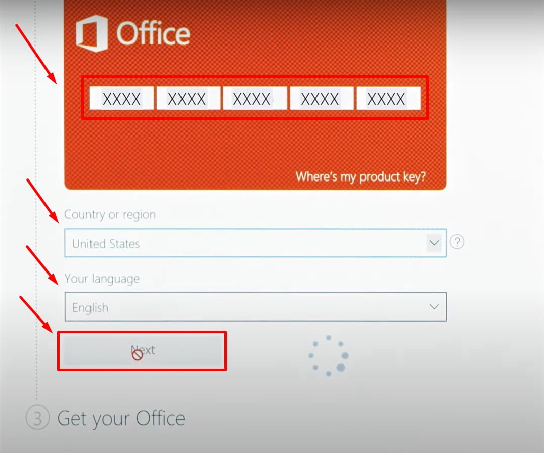 install Office 2019 Home Student step 2.1
