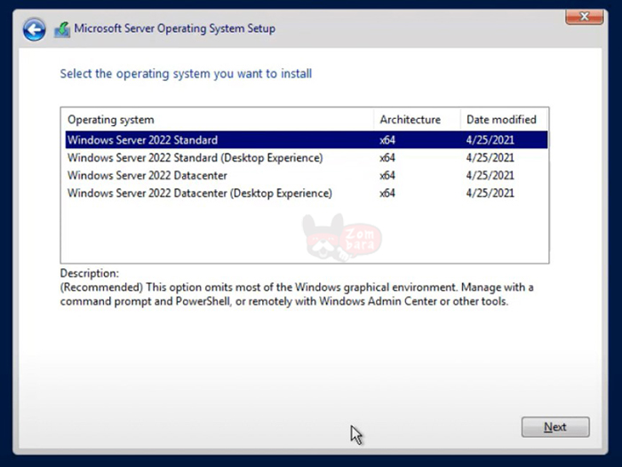 install Windows Server 2022 Standard
