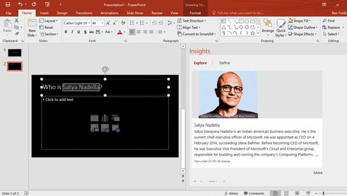 poweroint on office 2016 home and student