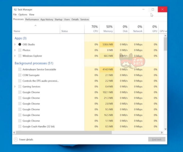 task manager in windows 10 pro